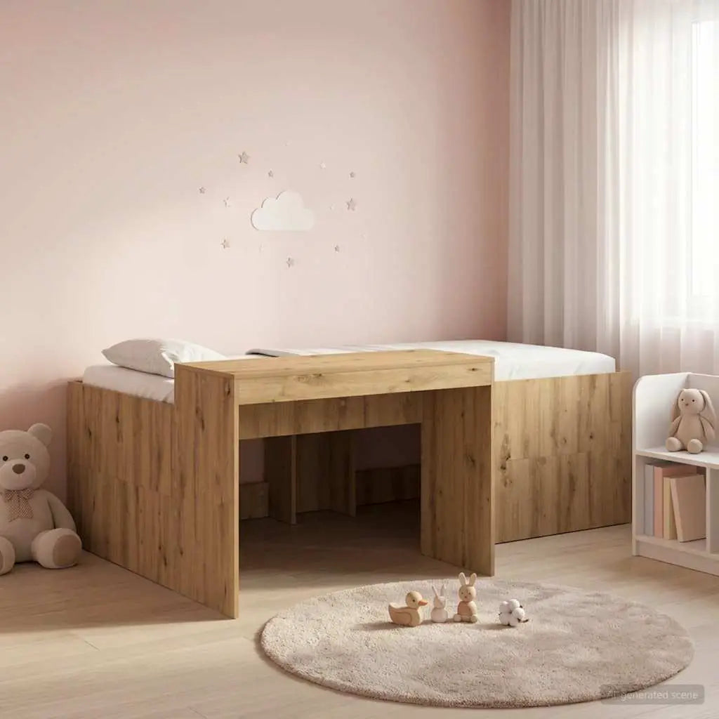 vidaXL Kids'High Bed Frame with Desk White 80 x 200 cm - from vidaXL