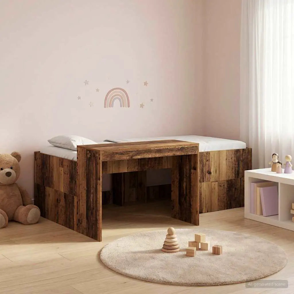 vidaXL Kids'High Bed Frame with Desk White 80 x 200 cm - from vidaXL