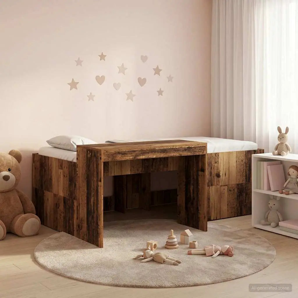 vidaXL Kids'High Bed Frame with Desk White 80 x 200 cm - from vidaXL