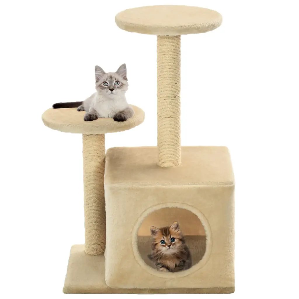 vidaXL vidaXL Cat Tree with Sisal Scratching Posts 60 cm Grey - Cat Tree