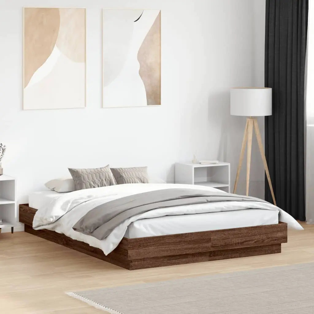 vidaXL Bed Frame | White | Engineered wood | 200x200 cm | Durable | Bed Frame - from vidaXL