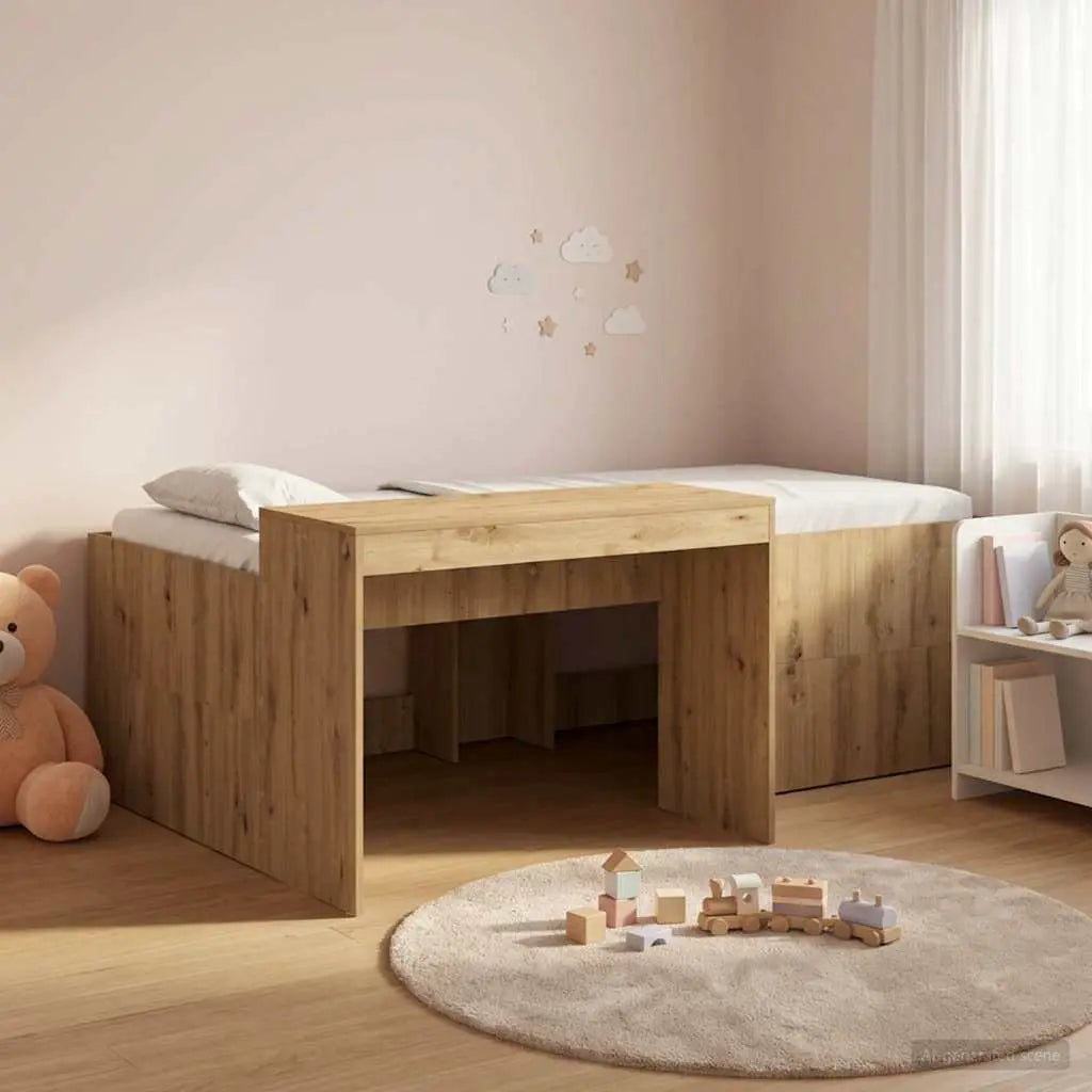vidaXL Kids'High Bed Frame with Desk White 80 x 200 cm - from vidaXL