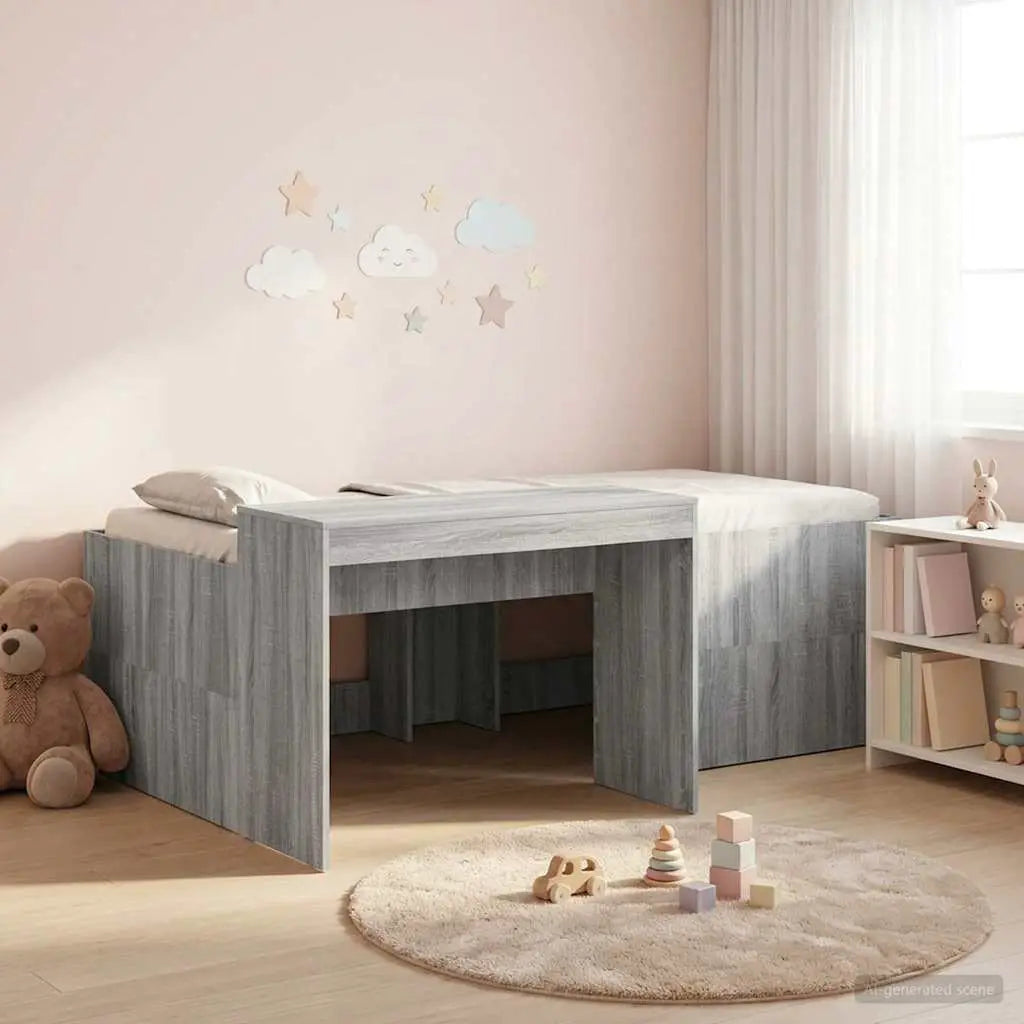vidaXL Kids'High Bed Frame with Desk White 80 x 200 cm - from vidaXL