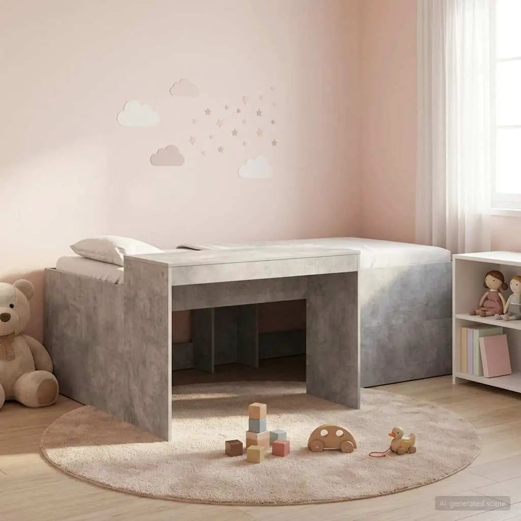 vidaXL Kids'High Bed Frame with Desk White 80 x 200 cm - from vidaXL