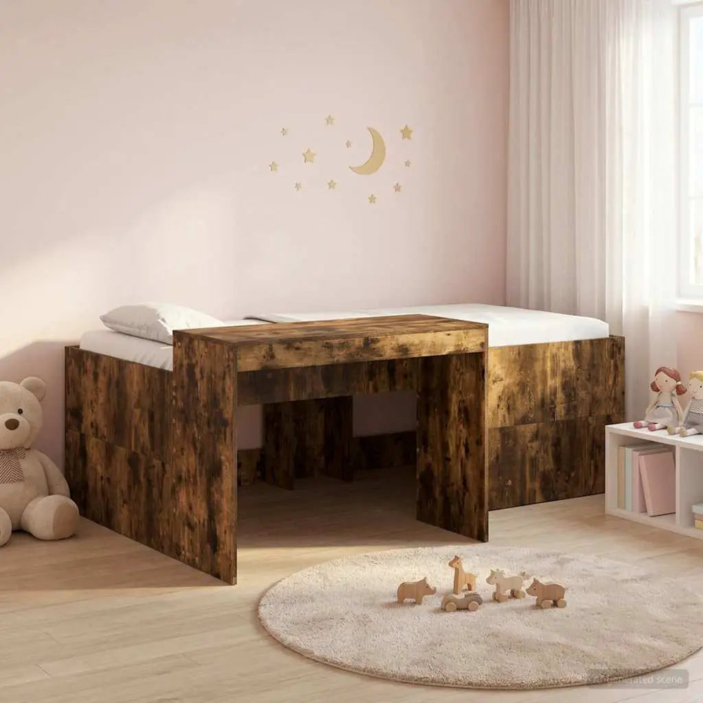 vidaXL Kids'High Bed Frame with Desk White 80 x 200 cm - from vidaXL