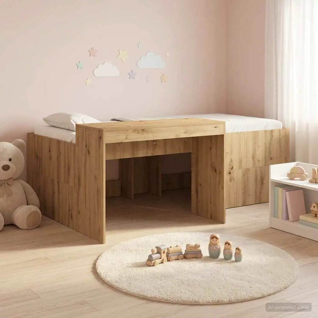 vidaXL Kids'High Bed Frame with Desk White 80 x 200 cm - from vidaXL