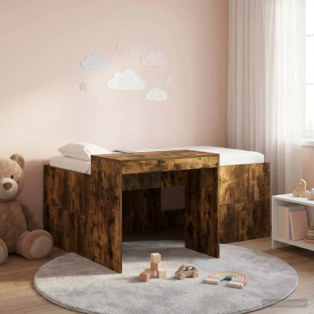 vidaXL Kids'High Bed Frame with Desk White 80 x 200 cm - from vidaXL