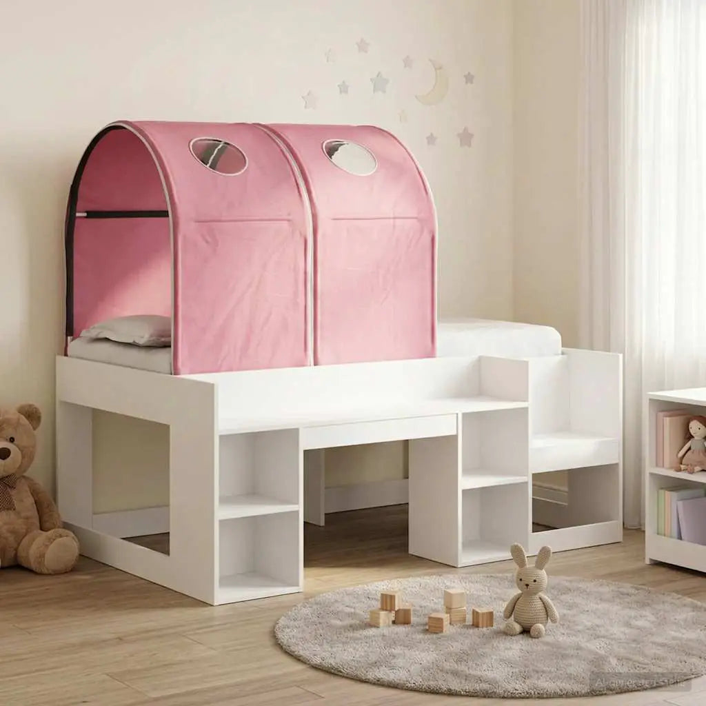vidaXL Bed with Tunnel 4 pcs White and Light Blue Engineered Wood - from vidaXL
