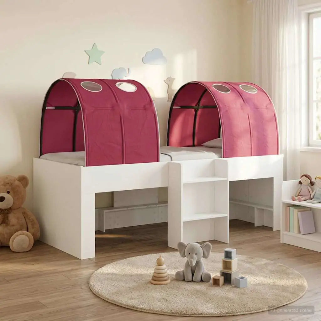 vidaXL Kids'High Bed Frame with Tunnel White and Light Blue - from vidaXL