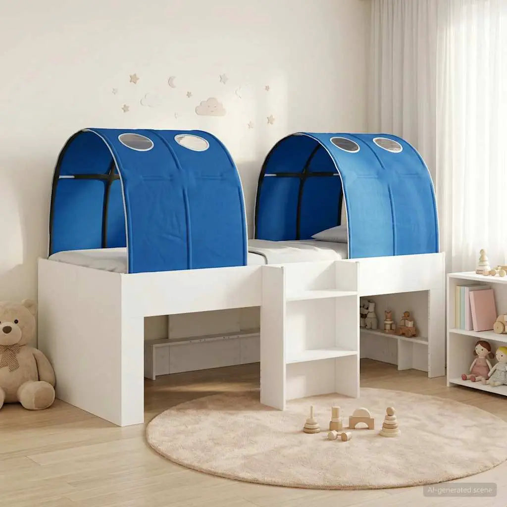 vidaXL Bed with Tunnel 4 pcs White and Light Blue Engineered Wood - from vidaXL