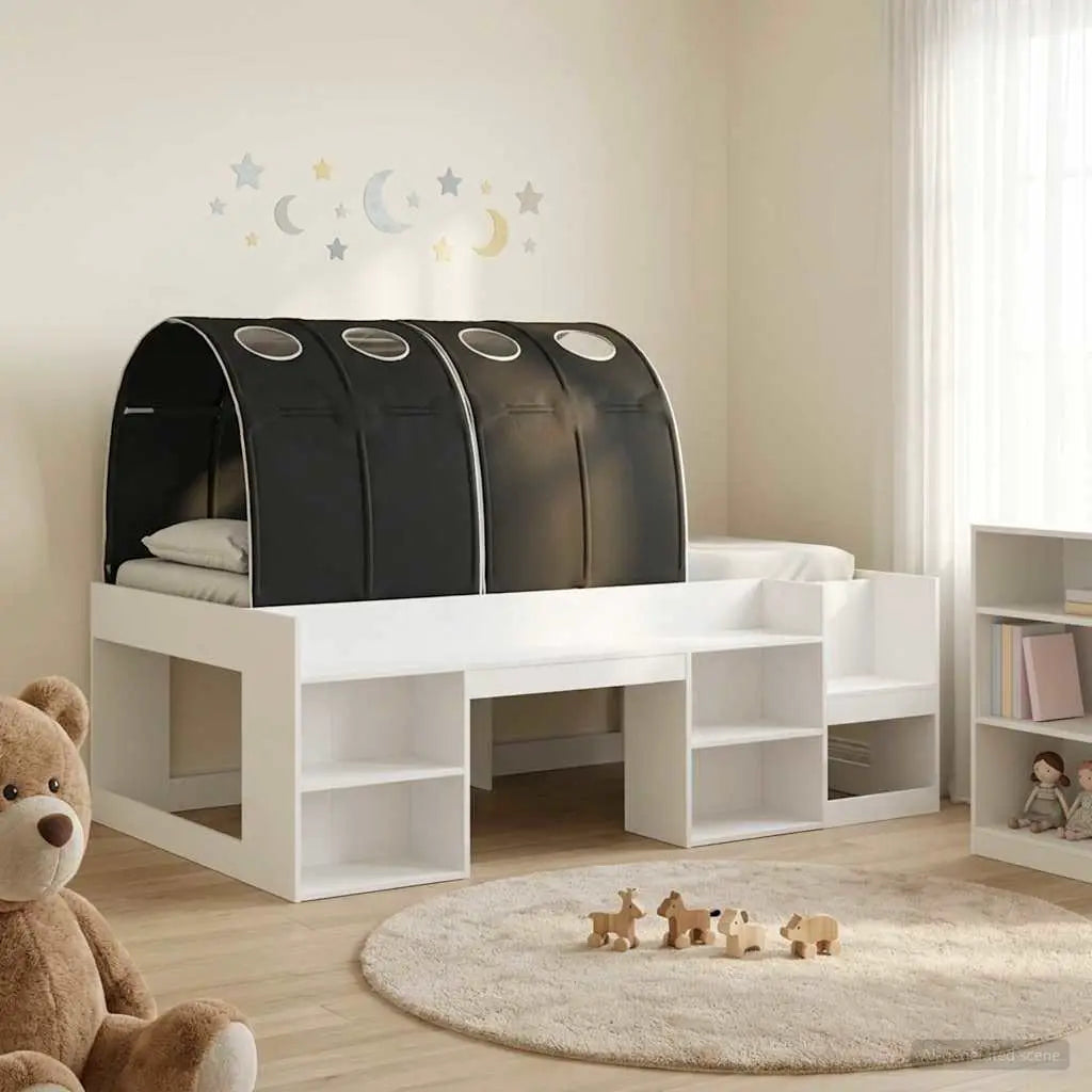 vidaXL Bed with Tunnel 4 pcs White and Light Blue Engineered Wood - from vidaXL