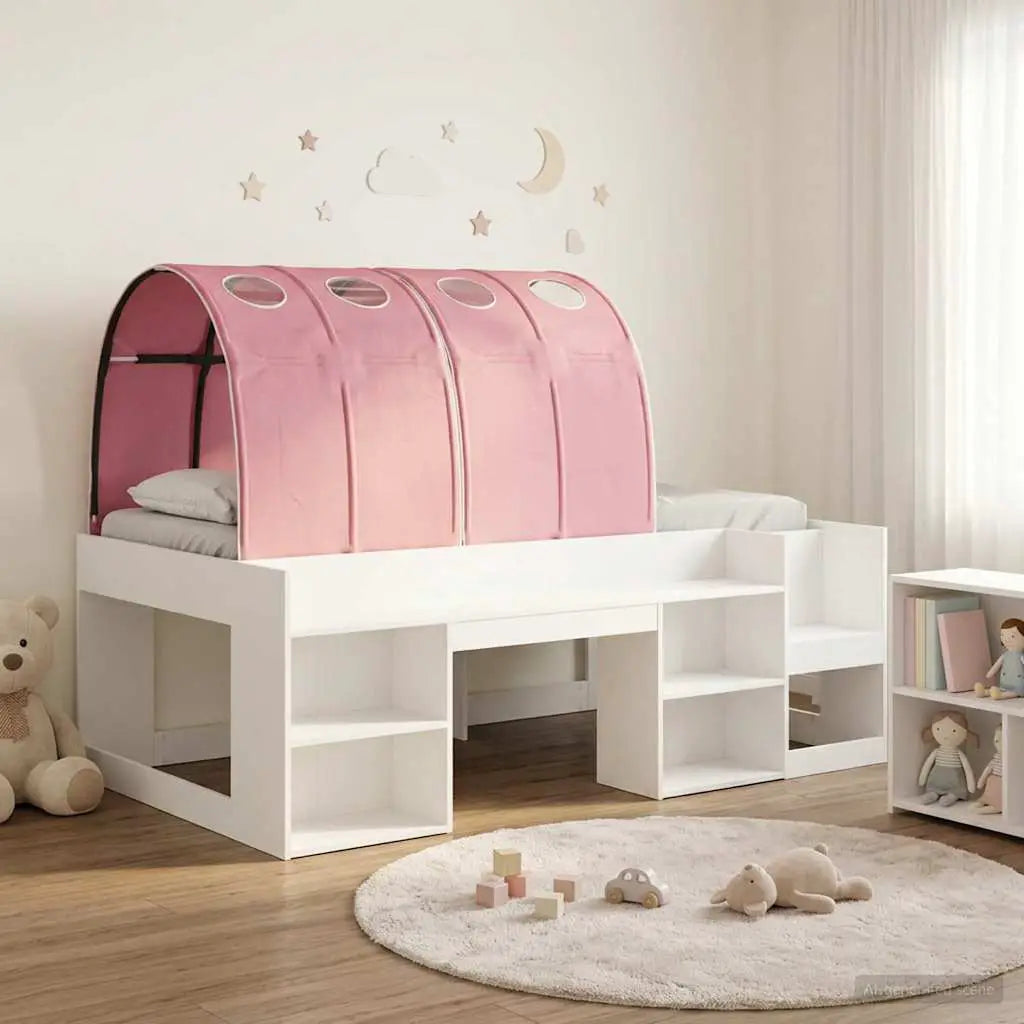 vidaXL Bed Frame with Tunnel with Shelf 3 pcs White and Light Blue - from vidaXL