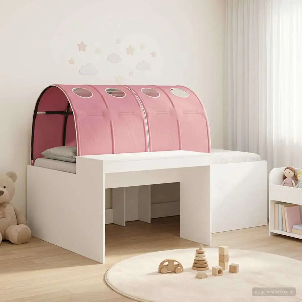 vidaXL Bed Frame with Tunnel with Shelf 3 pcs White and Light Blue - from vidaXL