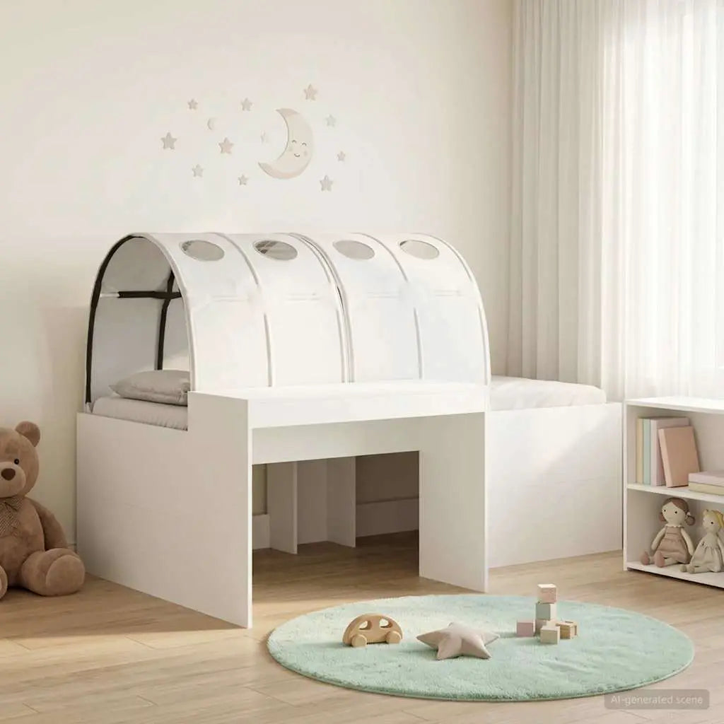 vidaXL Bed with Tunnel 4 pcs White and Light Blue Engineered Wood - from vidaXL