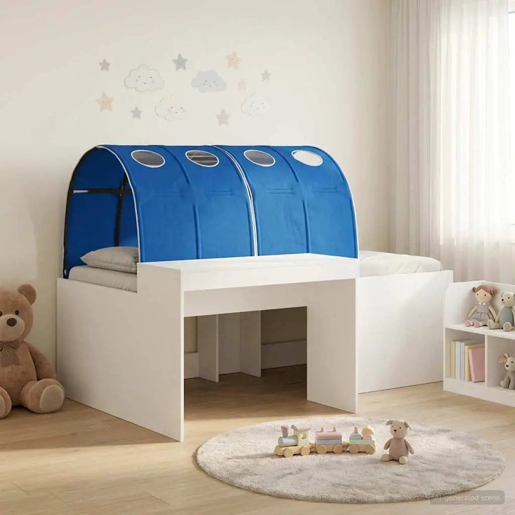vidaXL Kids'High Bed Frame with Desk White and Light Blue - from vidaXL