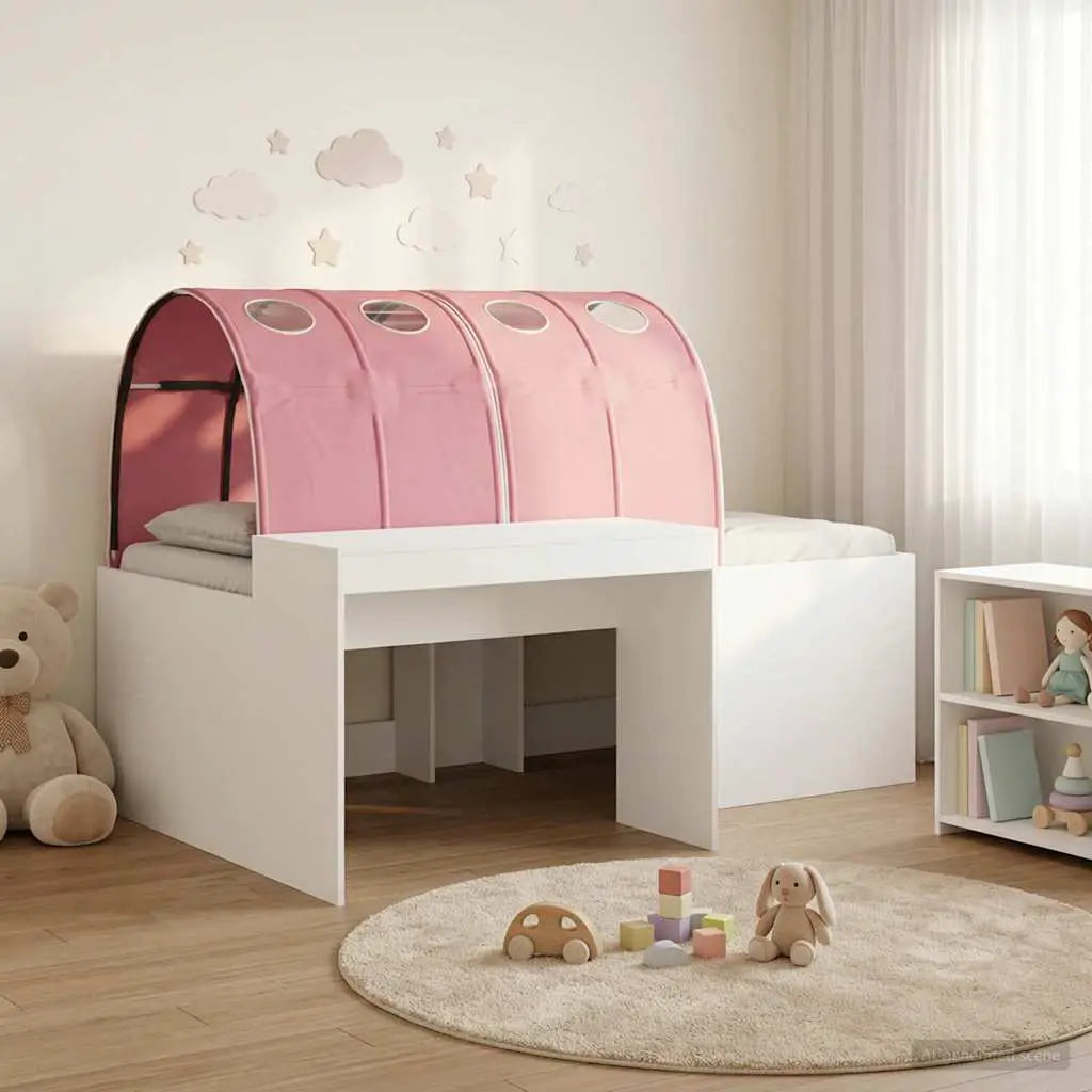 vidaXL Kids'High Bed Frame with Desk White and Light Blue - from vidaXL