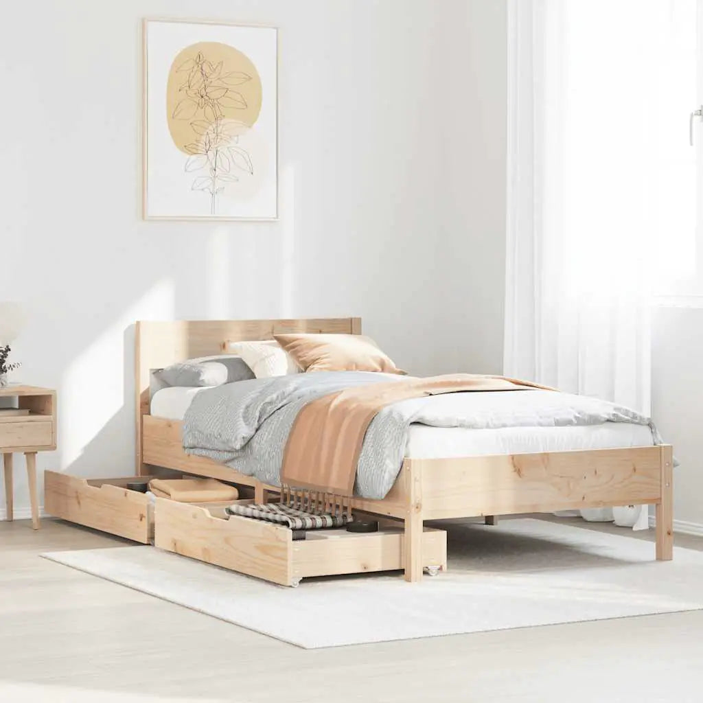 vidaXL Bed Frame without Mattress 200x200 cm Solid Wood Pine - from vidaXL