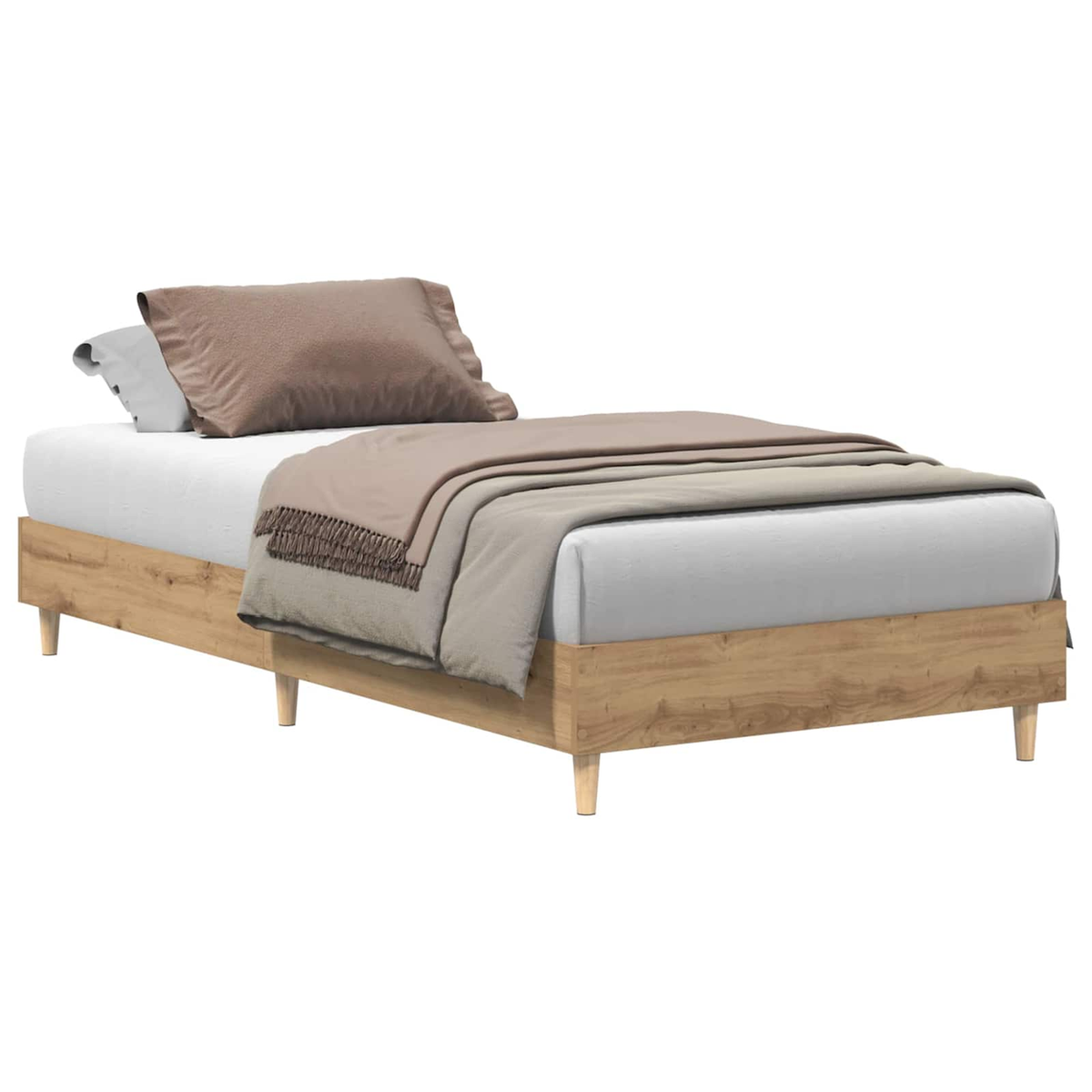 vidaXL Bed Frame White 80 x 200 cm Engineered Wood - from vidaXL
