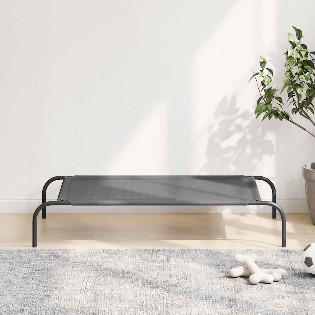 vidaXL Elevated Dog Bed Black 130x80x20 cm Textilene and Steel - from vidaXL