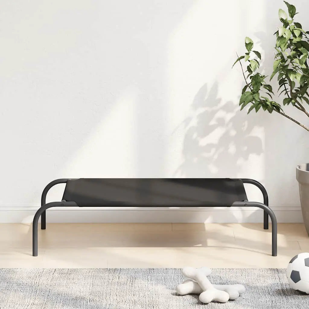 vidaXL Elevated Dog Bed Black 130x80x20 cm Textilene and Steel - from vidaXL