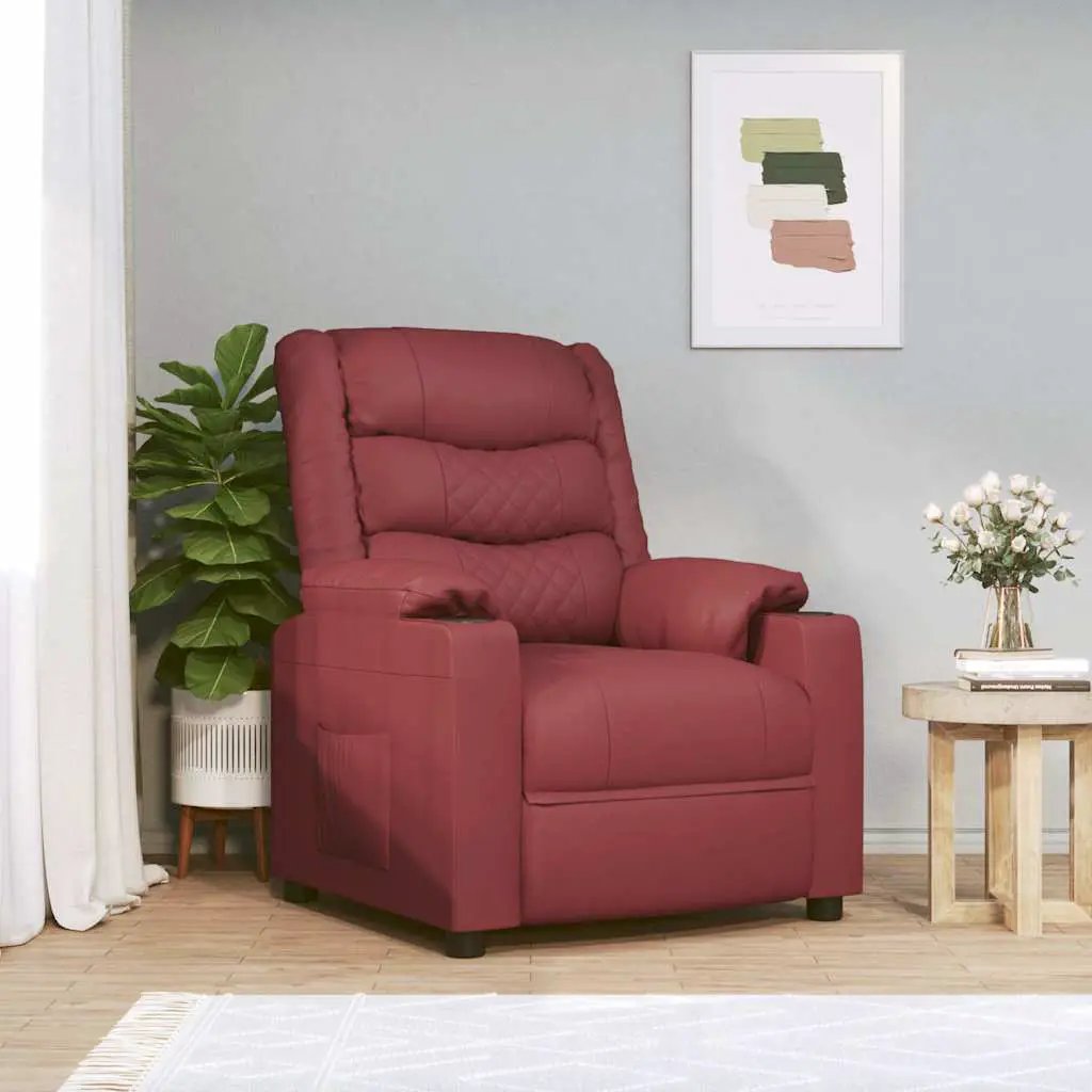 vidaXL Recliner Chair Black Faux Leather - from vidaXL