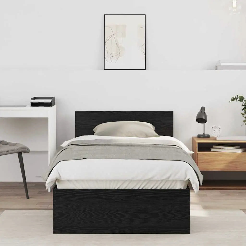 vidaXL Bed Frame with Headboard Old Wood 90 x 200 cm Engineered Wood - from vidaXL