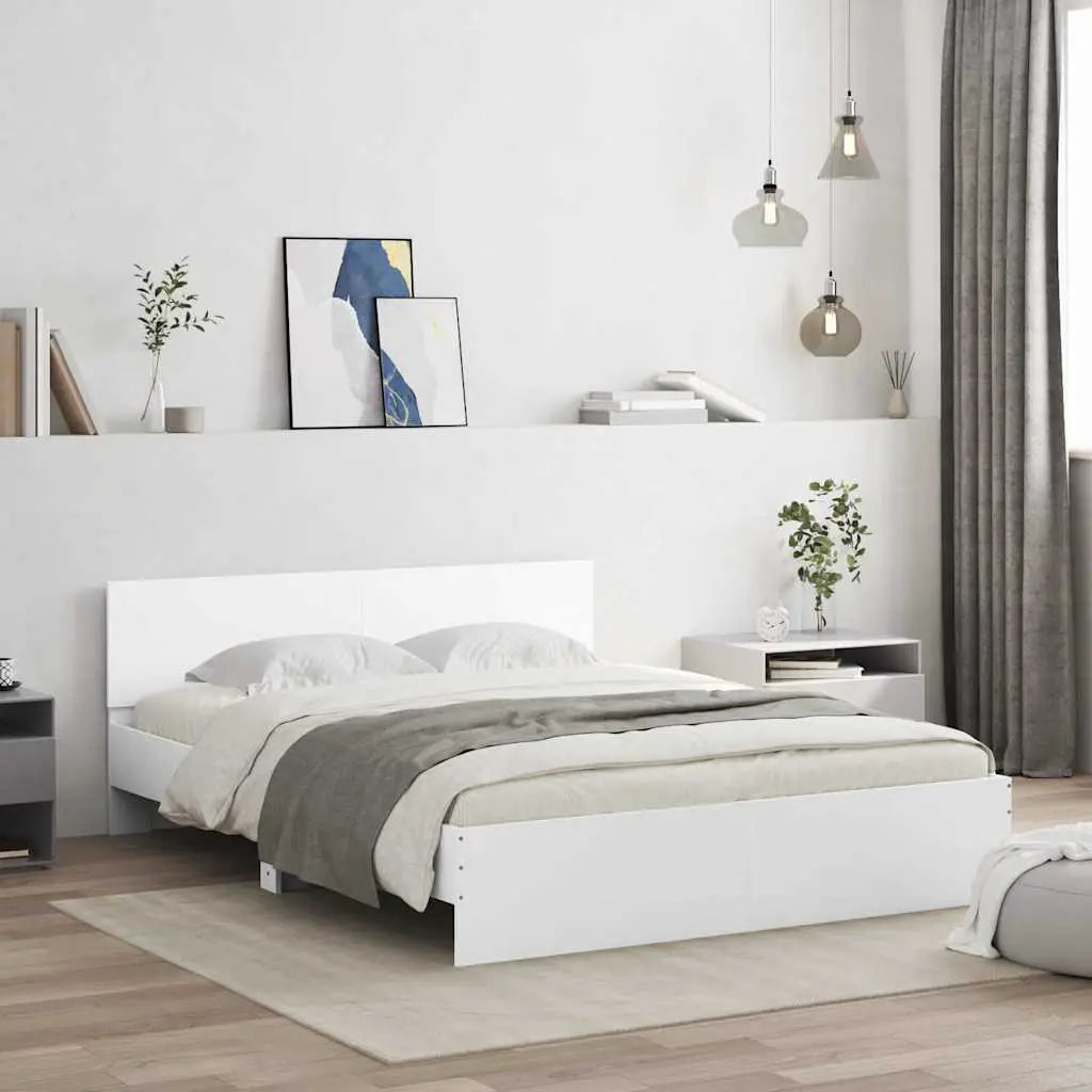 vidaXL Bed Frame with Headboard Old Wood 90 x 200 cm Engineered Wood - from vidaXL