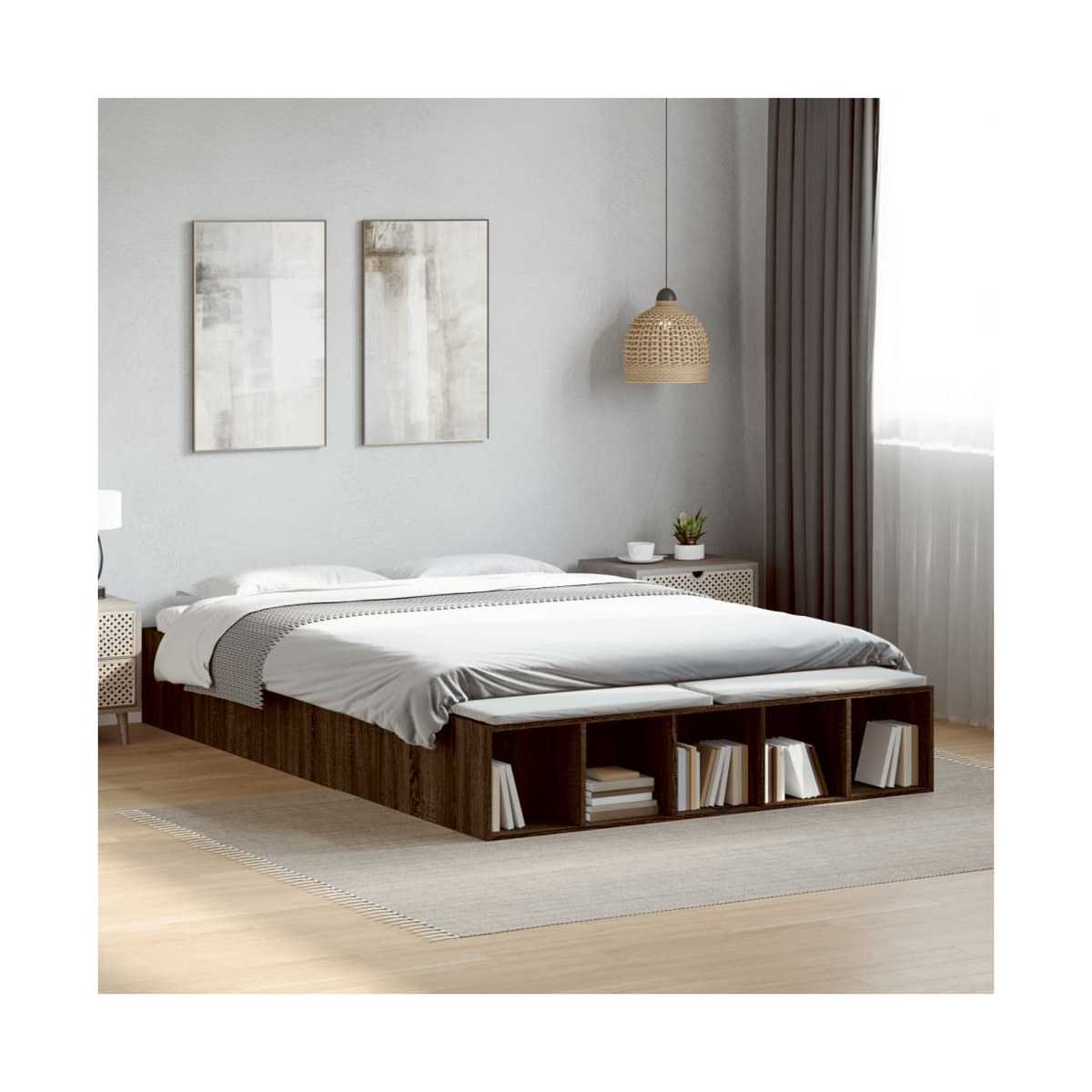 vidaXL Bed Frame without Mattress Grey Sonoma 90x190 cm Single - from vidaXL
