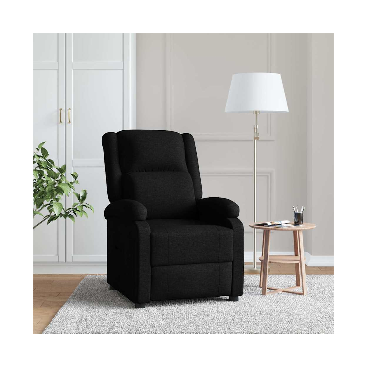 vidaXL Recliner Chair Black Fabric - from vidaXL