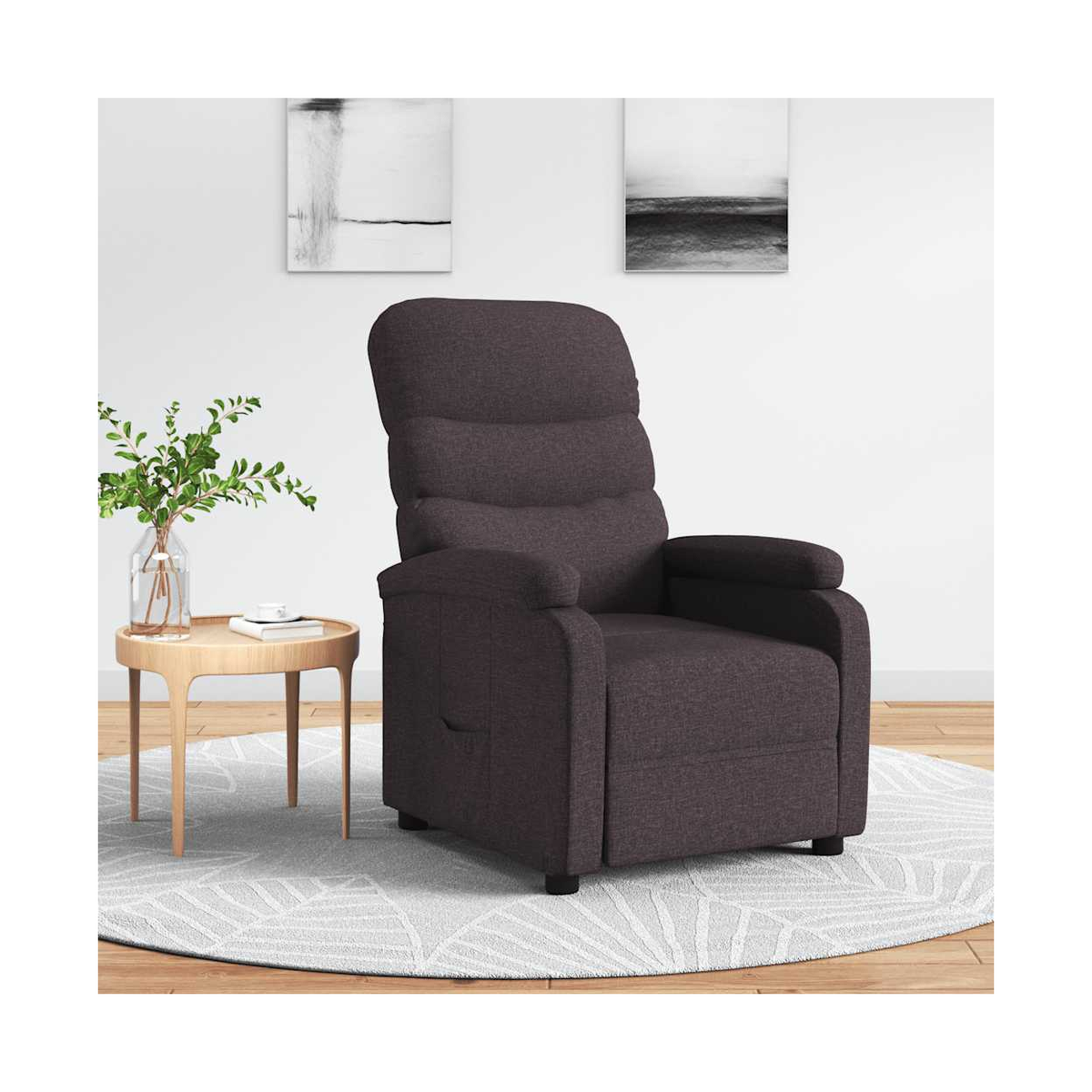 vidaXL Recliner Chair Dark Grey Fabric - from vidaXL