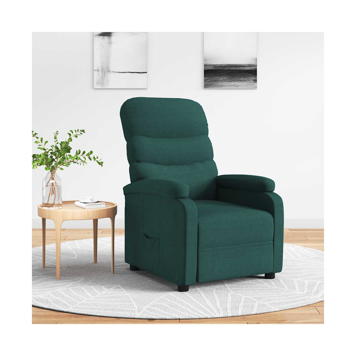 vidaXL Recliner Chair Dark Grey Fabric - from vidaXL