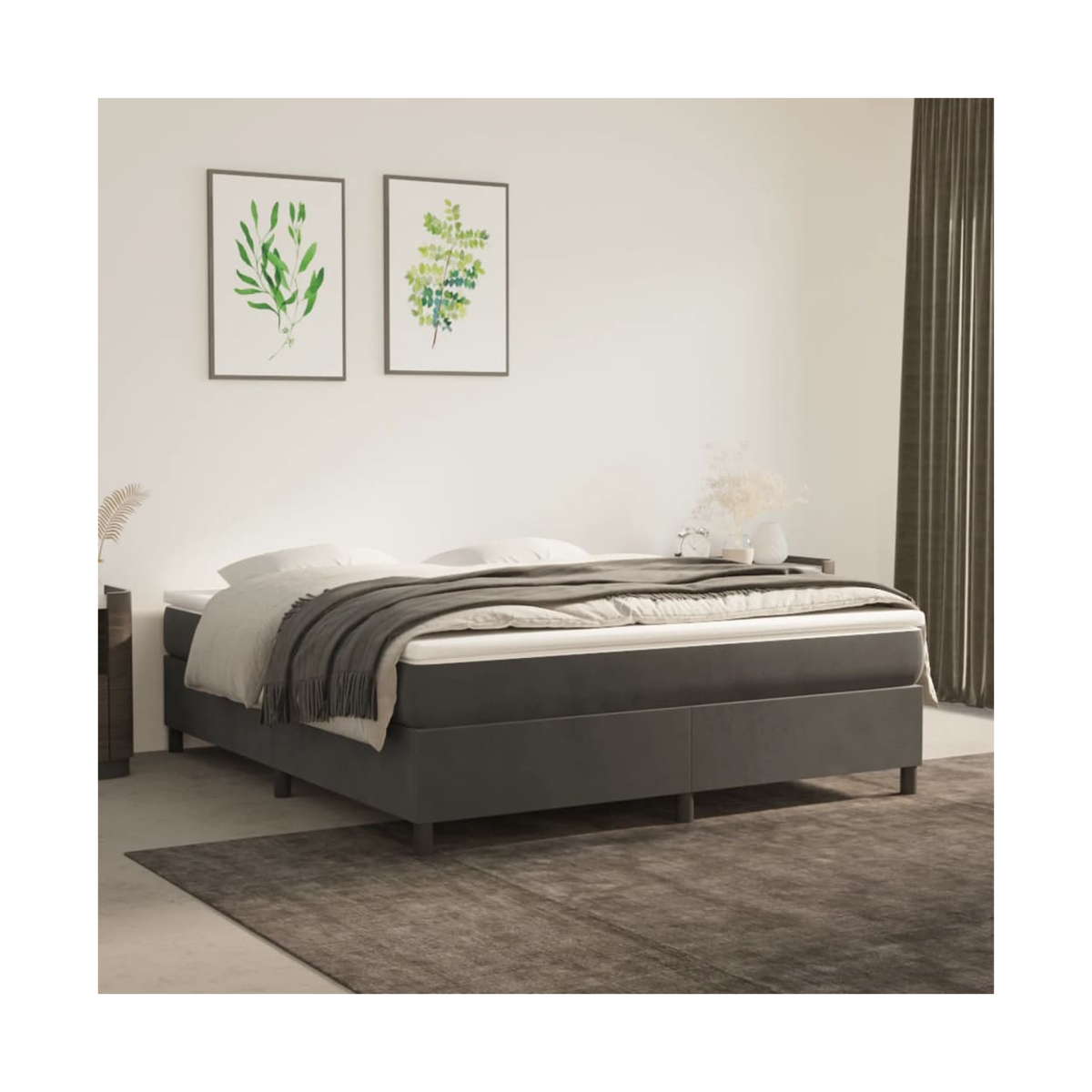 vidaXL Box Spring Bed Frame Light Grey Twin Velvet (US Only) - from vidaXL