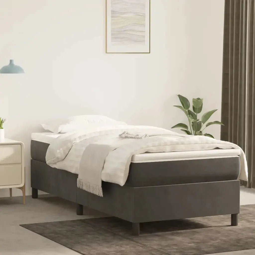 vidaXL Box Spring Bed Frame Light Grey Twin Velvet (US Only) - from vidaXL