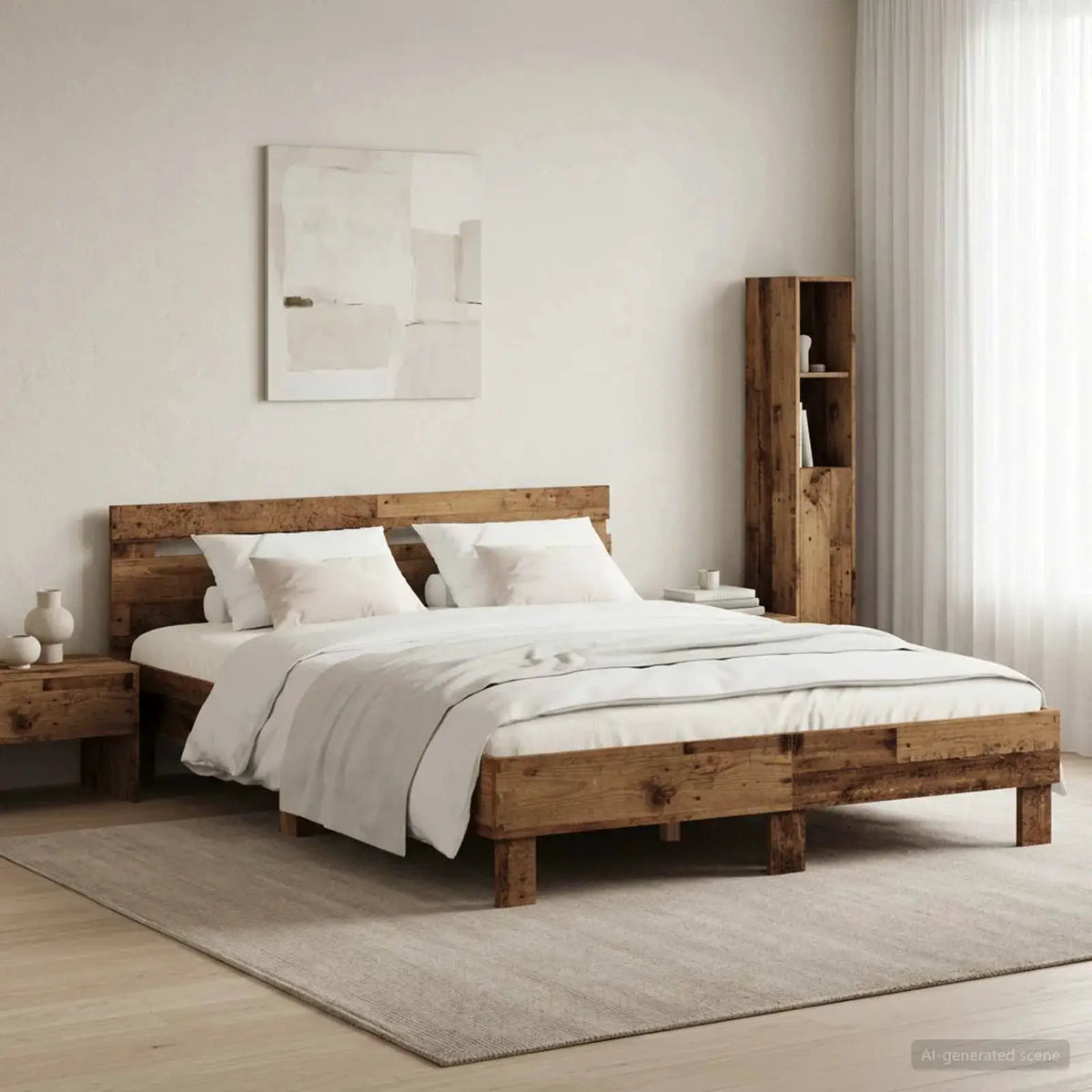 vidaXL Bed Frame Old Wood 203 x 95 x 70 cm Engineered Wood - from vidaXL