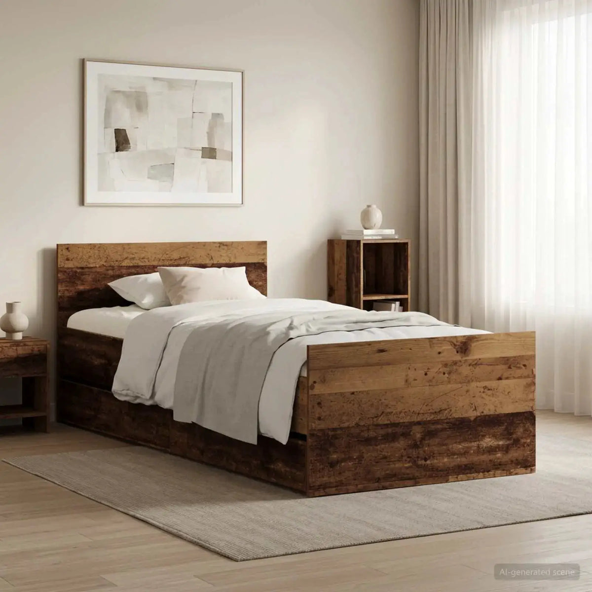 vidaXL Bed Frame | White | Engineered wood | Single | Bed Frame | Rectangular - from vidaXL