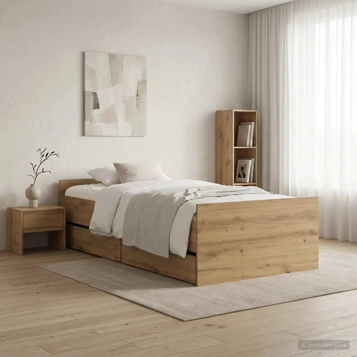 vidaXL Bed Frame | White | Engineered wood | Single | Bed Frame | Rectangular - from vidaXL