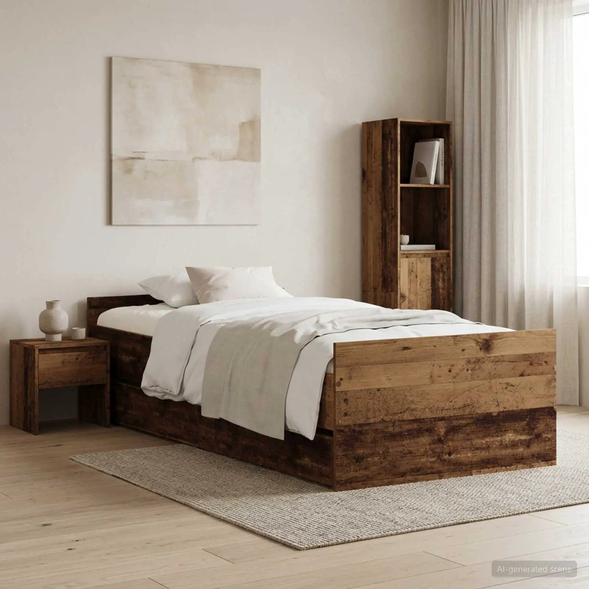 vidaXL Bed Frame | White | Engineered wood | Single | Bed Frame | Rectangular - from vidaXL