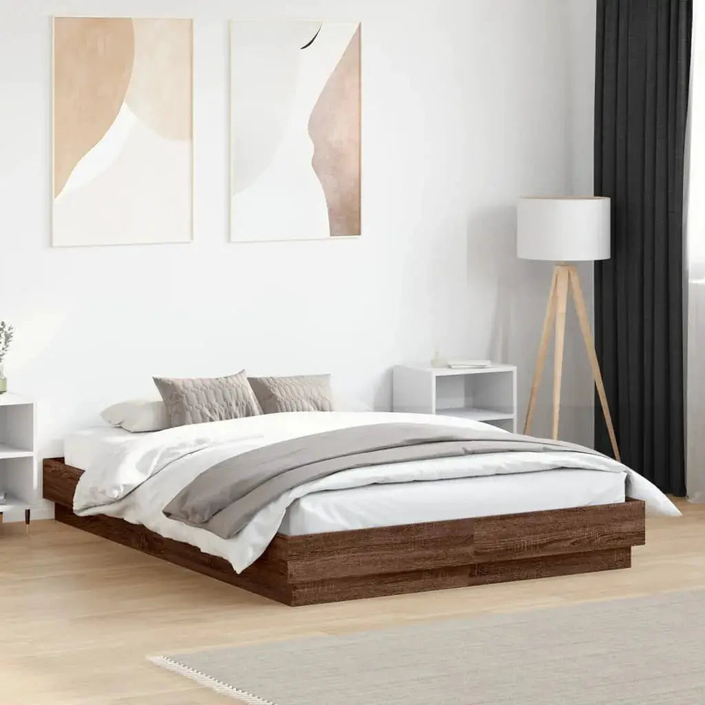 vidaXL Bed Frame | White | Engineered wood | 200x200 cm | Durable | Bed Frame - from vidaXL