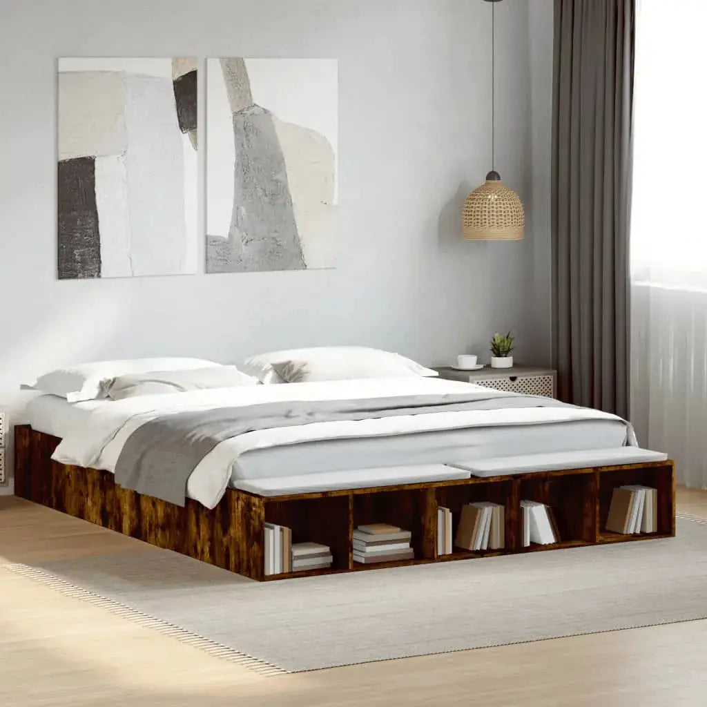 vidaXL Bed Frame without Mattress Grey Sonoma 90x190 cm Single - from vidaXL