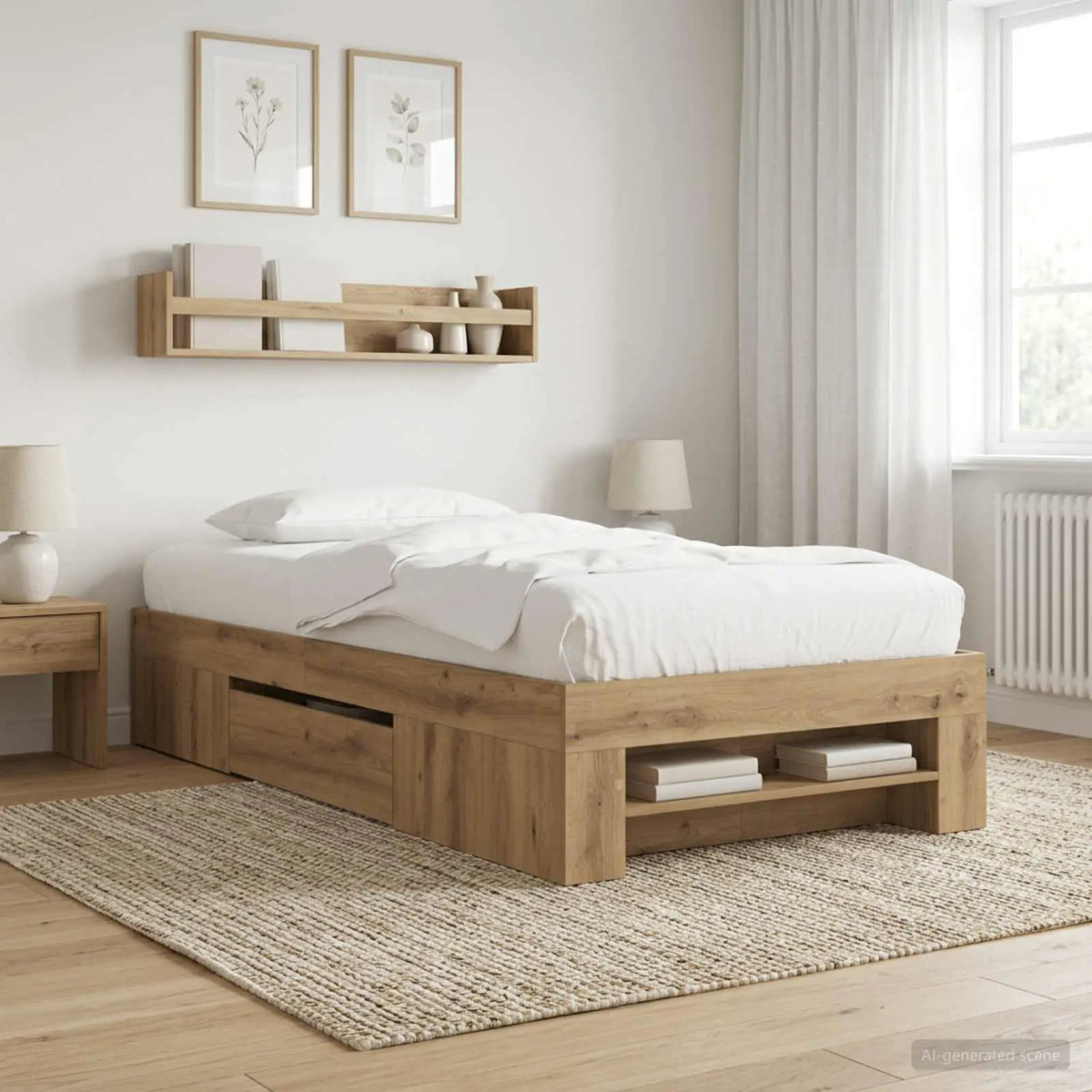 vidaXL Bed Frame without Mattress White 200x200 cm Engineered Wood - from vidaXL