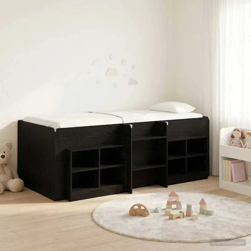 vidaXL Loft Bed Frame with Cabinet 3 pcs White Engineered Wood - from vidaXL