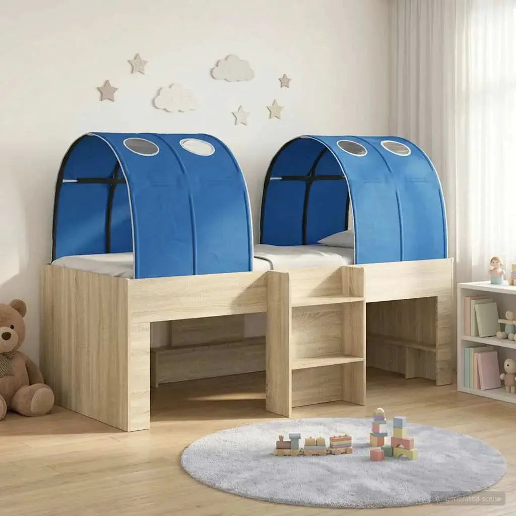 vidaXL Bed with Tunnel 4 pcs White and Light Blue Engineered Wood - from vidaXL
