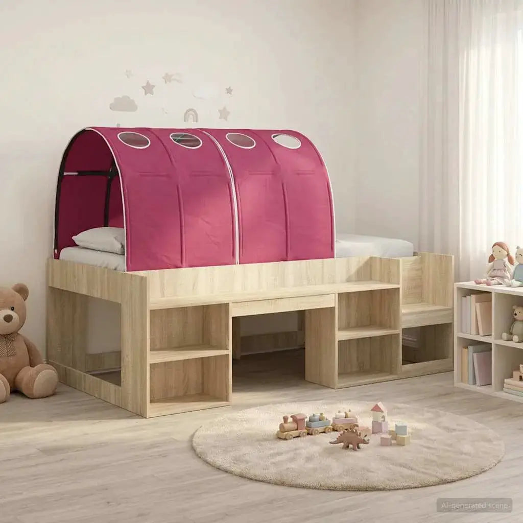 vidaXL Bed with Tunnel 4 pcs White and Light Blue Engineered Wood - from vidaXL
