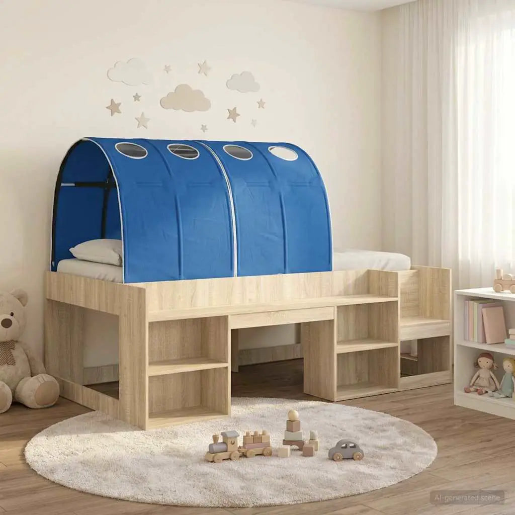 vidaXL Bed with Tunnel 4 pcs White and Light Blue Engineered Wood - from vidaXL