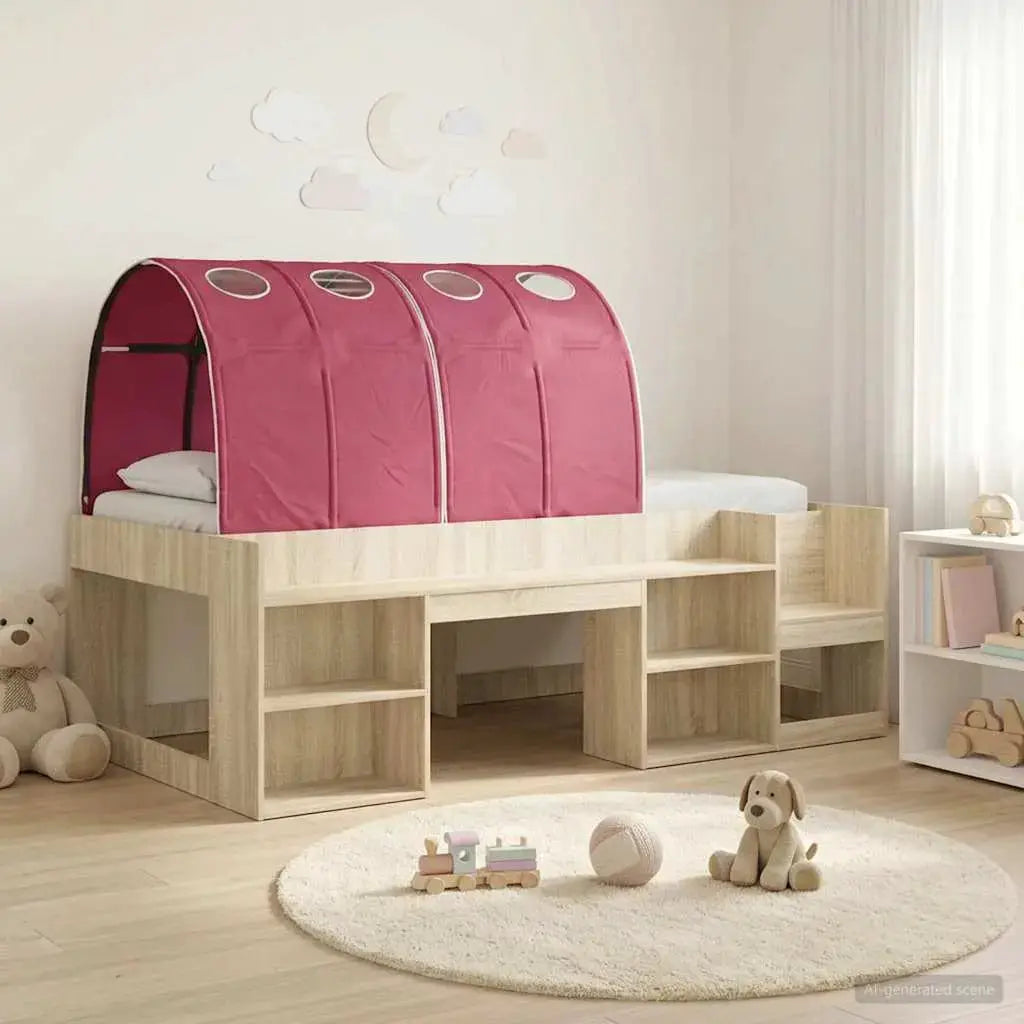vidaXL Bed Frame with Tunnel with Shelf 3 pcs White and Light Blue - from vidaXL