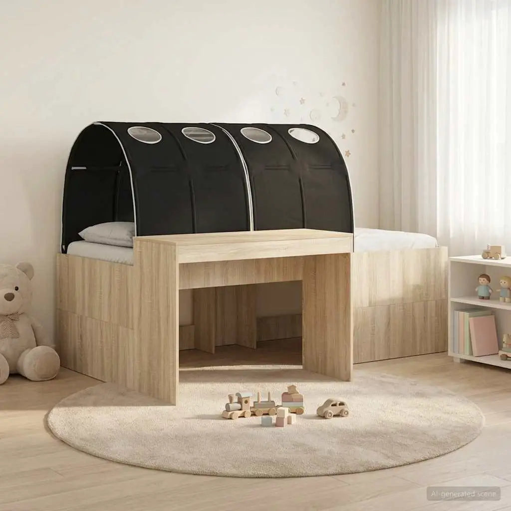 vidaXL Bed Frame with Tunnel with Shelf 3 pcs White and Light Blue - from vidaXL