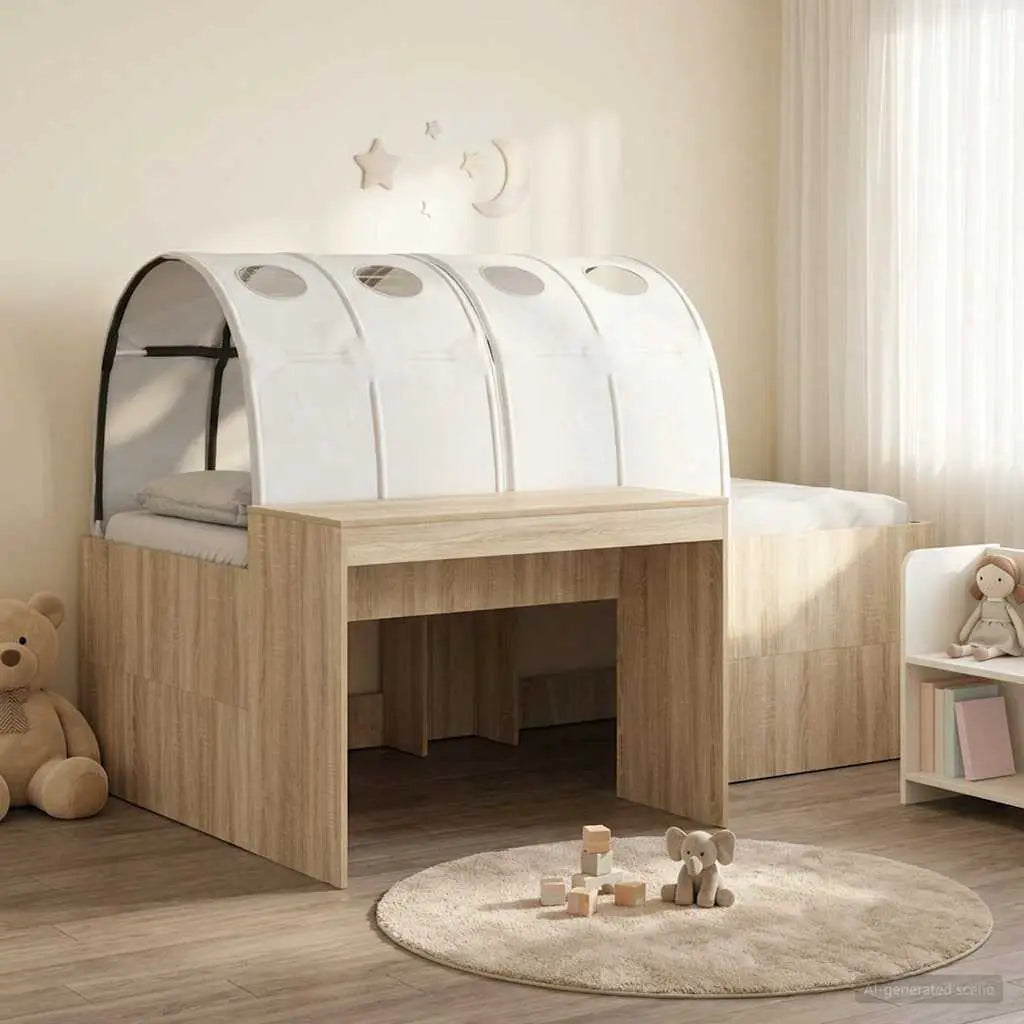 vidaXL Bed with Tunnel 4 pcs White and Light Blue Engineered Wood - from vidaXL