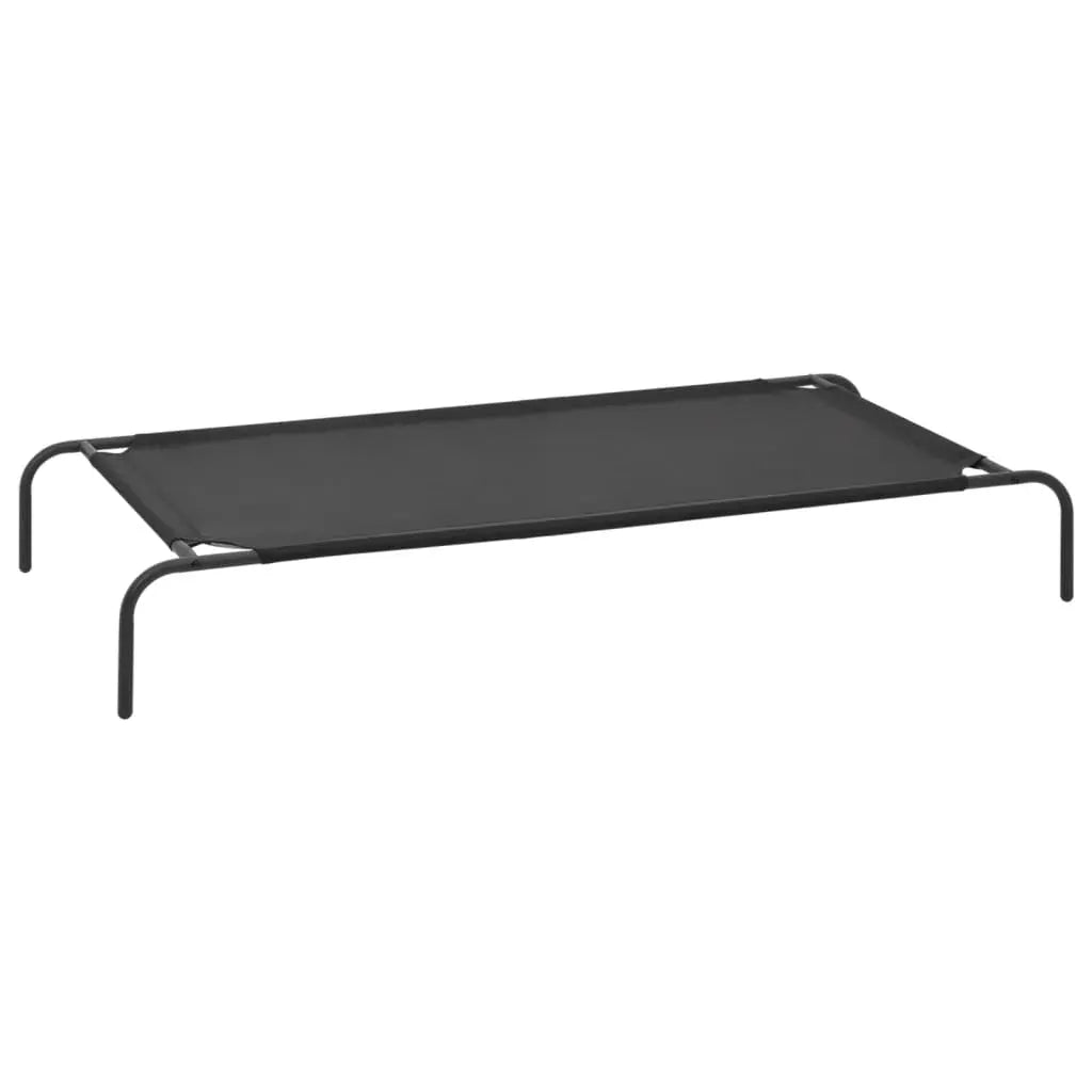 vidaXL Elevated Dog Bed Black 130x80x20 cm Textilene and Steel - from vidaXL