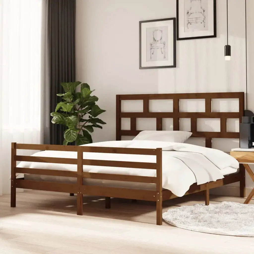 vidaXL Bed Frame | Natural wood | Solid pine wood | Single | Durable | Bed Frame - from vidaXL