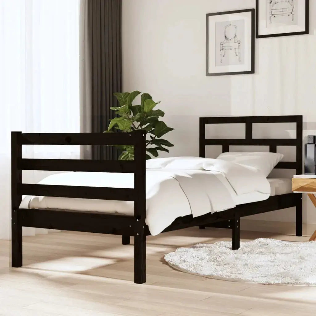 vidaXL Bed Frame | Natural wood | Solid pine wood | Single | Durable | Bed Frame - from vidaXL
